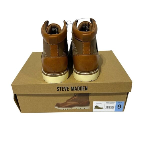 Steve Madden Men's Bleeker Boot Color Cognac Size 9 - Picture 13 of 15